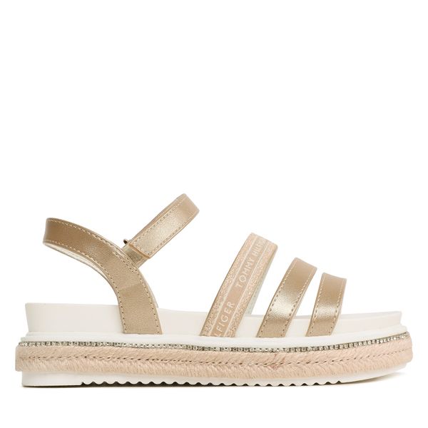 Tommy Hilfiger Еспадрили Tommy Hilfiger Platform Velcro Sandal T3A2-32761-0568 M Златист