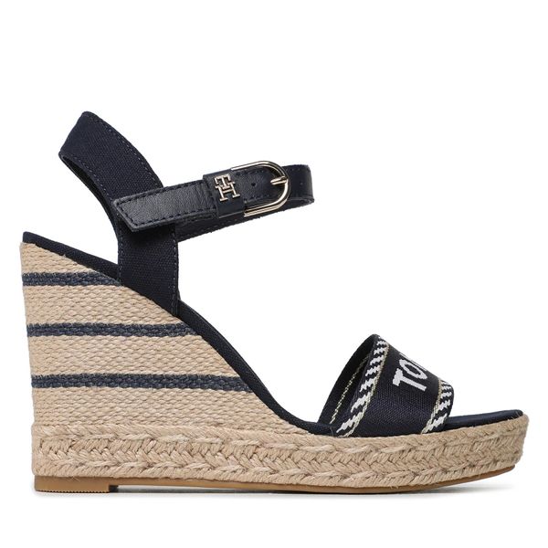 Tommy Hilfiger Еспадрили Tommy Hilfiger Seasonal Webbing Wedge FW0FW07088 Тъмносин