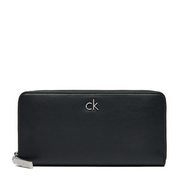 Calvin Klein Голям дамски портфейл Calvin Klein Ck Daily Large Zip Around_Pbl K60K612850 Черен