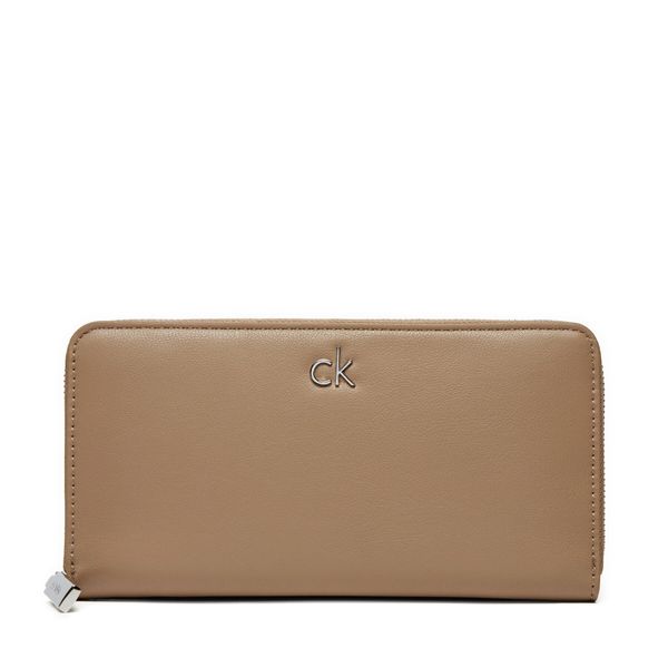 Calvin Klein Голям дамски портфейл Calvin Klein Ck Daily Large Zip Around_Pbl K60K612850 Кафяв