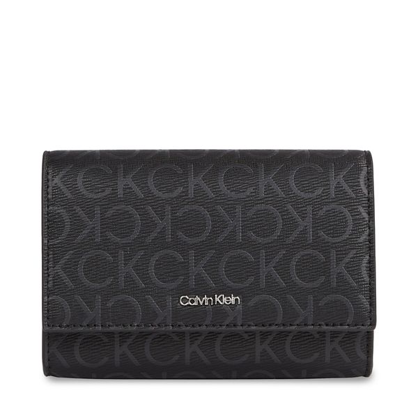 Calvin Klein Голям дамски портфейл Calvin Klein Ck Must Bifold/Cardhldr_Epi Mono K60K611775 Black Epi Mono 0GJ