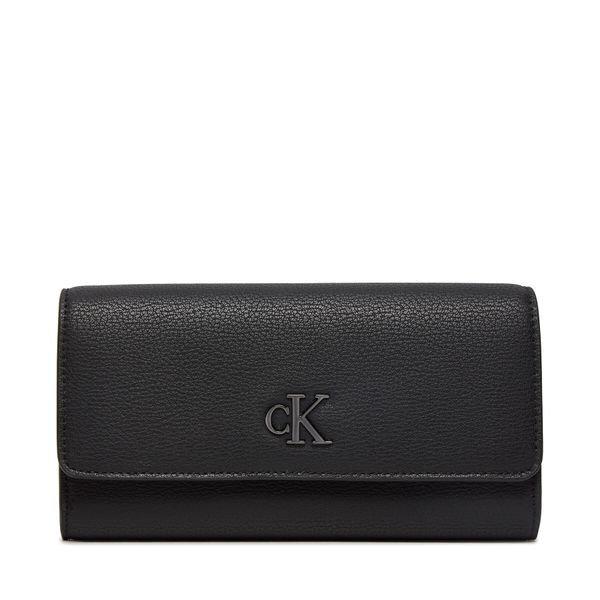 Calvin Klein Jeans Голям дамски портфейл Calvin Klein Jeans Minimal Monogram Long K60K612267 Черен