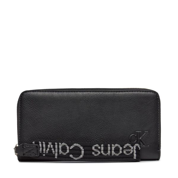 Calvin Klein Голям дамски портфейл Calvin Klein Ultralight Zip Around W/Wristlet K60K611498 Black BEH
