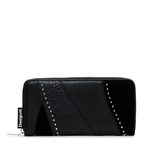 Desigual Голям дамски портфейл Desigual Kahlo 24WAYP03 Черен