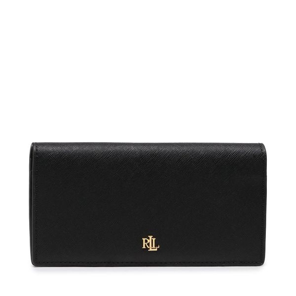 Lauren Ralph Lauren Голям дамски портфейл Lauren Ralph Lauren Slim Wallet Wlt Med 432802917009 Черен