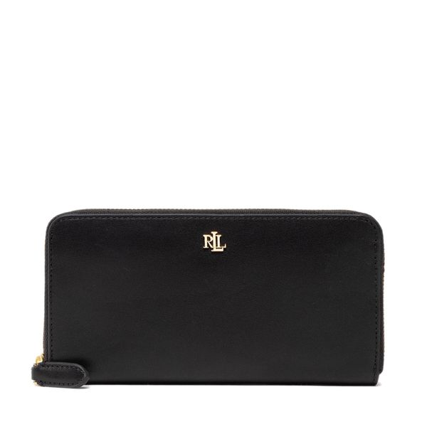 LAUREN RALPH LAUREN Голям дамски портфейл Lauren Ralph Lauren Zip Cont Wlt 432876730003 Черен