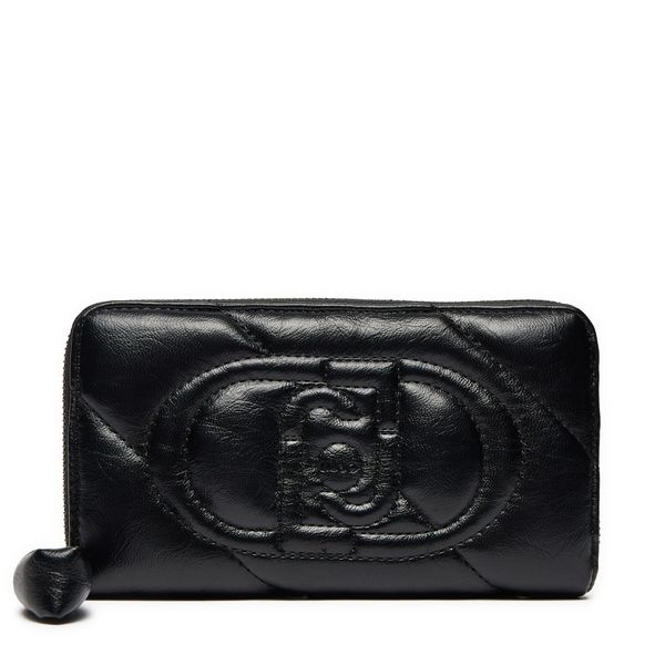 Liu Jo Голям дамски портфейл Liu Jo Ecs Xl Zip Around AF4140 E0022 Черен