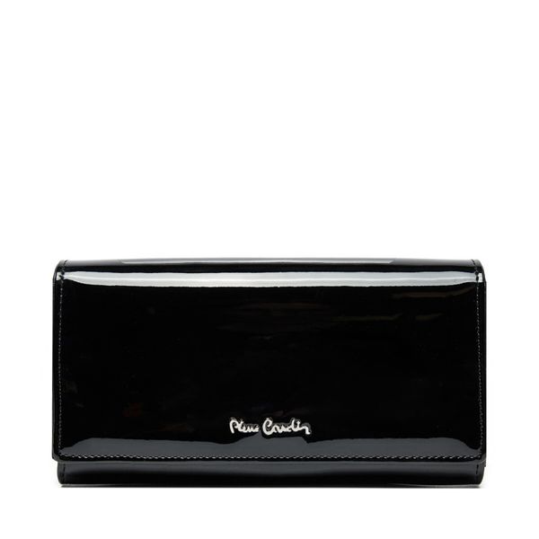 Pierre Cardin Голям дамски портфейл Pierre Cardin 07 SHINY 106 Черен