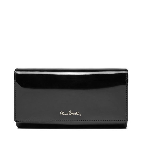 Pierre Cardin Голям дамски портфейл Pierre Cardin 07 Shiny 121 Черен