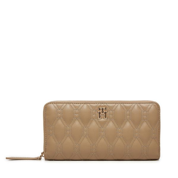 Tommy Hilfiger Голям дамски портфейл Tommy Hilfiger AW0AW16578 Бежов