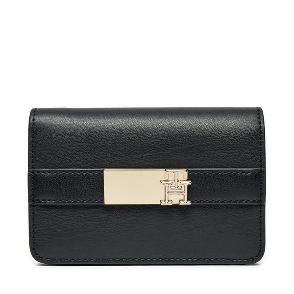 Tommy Hilfiger Голям дамски портфейл Tommy Hilfiger Th Heritage Slim Med Wallet AW0AW16916 Черен