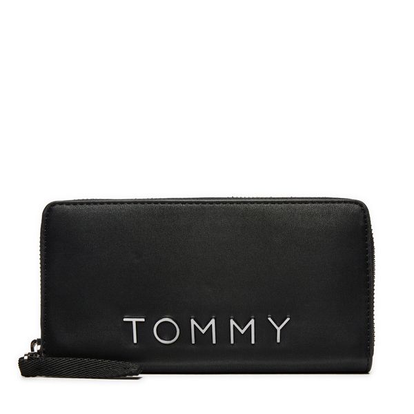 Tommy Jeans Голям дамски портфейл Tommy Jeans AW0AW16485 Черен