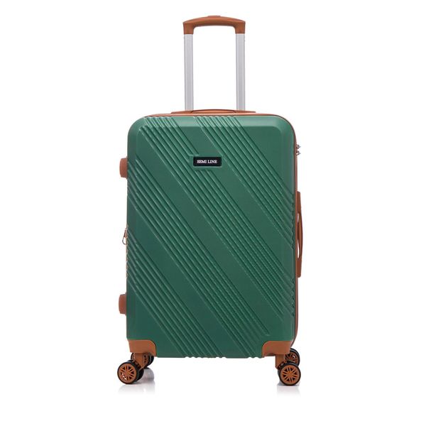 Semi Line Голям куфар Semi Line T5852-3 Зелен