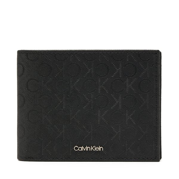 Calvin Klein Голям мъжки портфейл Calvin Klein Ck Must Mono Bifold 5cc W/Coi K50K512703 Черен