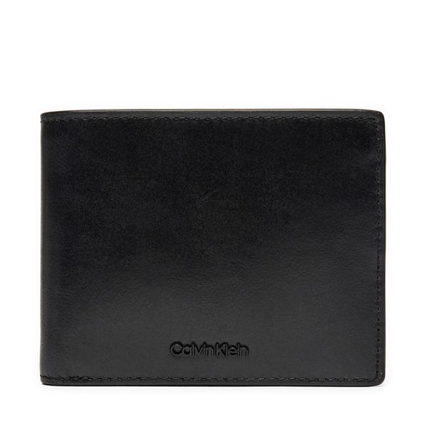 Calvin Klein Голям мъжки портфейл Calvin Klein Ck Refined Bifold 5cc W/Coin K50K512700 Черен