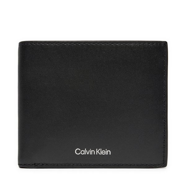 Calvin Klein Голям мъжки портфейл Calvin Klein Ck Sleek Bifold 5cc W/Coin K50K512691 Черен