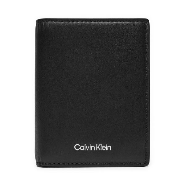 Calvin Klein Голям мъжки портфейл Calvin Klein Ck Sleek Bifold 7cc W/Coin K50K512694 Черен