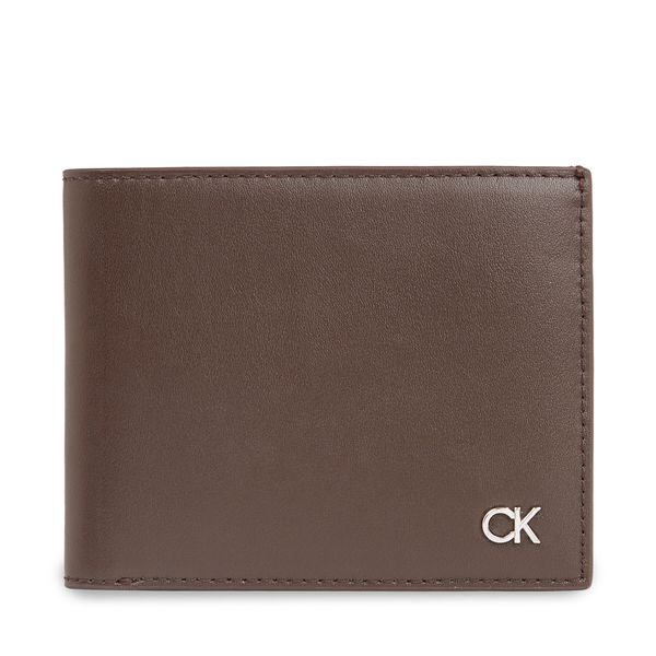Calvin Klein Голям мъжки портфейл Calvin Klein Metal Ck K50K511692 Dark Brown Slg BAW