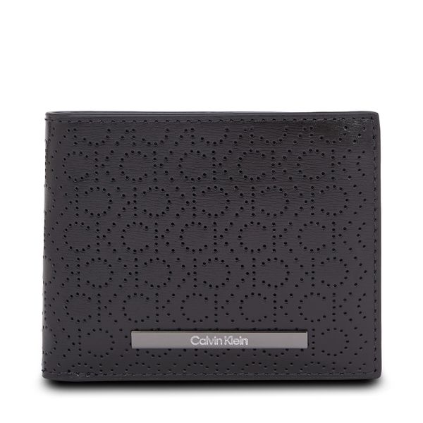 Calvin Klein Голям мъжки портфейл Calvin Klein Modern Bar Bifold 6Cc W/Bill K50K511834 Ck Mono Perf Black 0GK
