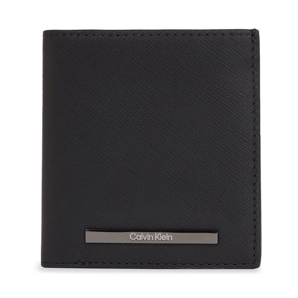 Calvin Klein Голям мъжки портфейл Calvin Klein Modern Bar Trifold 6Cc W/Coin K50K511836 Ck Black Saffiano BEH