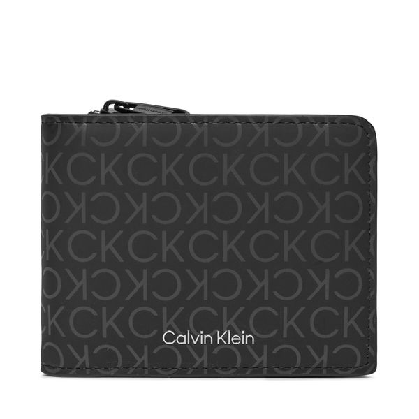 Calvin Klein Голям мъжки портфейл Calvin Klein Rubberized Bifold Half Z/A K50K511376 Uv Mono Black 0GL