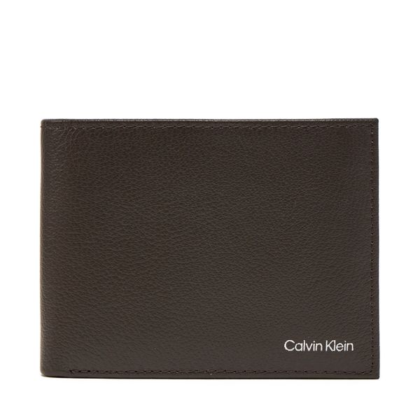 Calvin Klein Голям мъжки портфейл Calvin Klein Warmth Bifold 5cc W/Coin L K50K512790 Кафяв