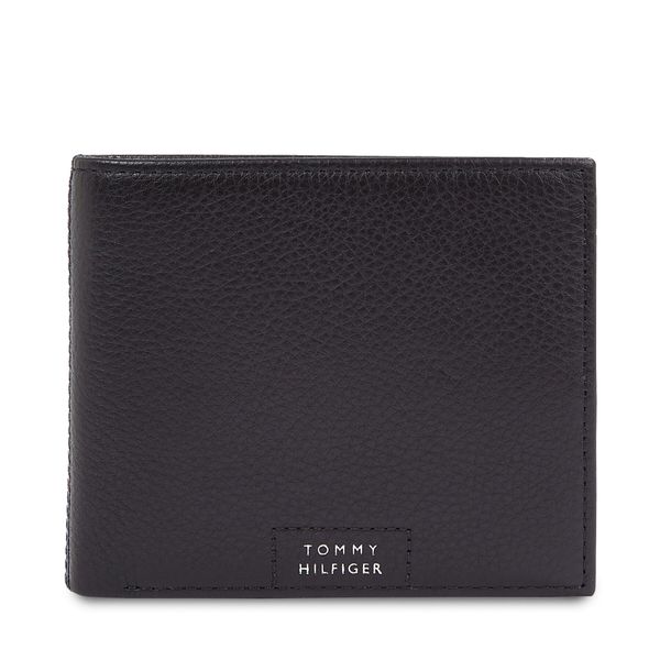 Tommy Hilfiger Голям мъжки портфейл Tommy Hilfiger Th Prem Leather Flap & Coin AM0AM12189 Black BDS