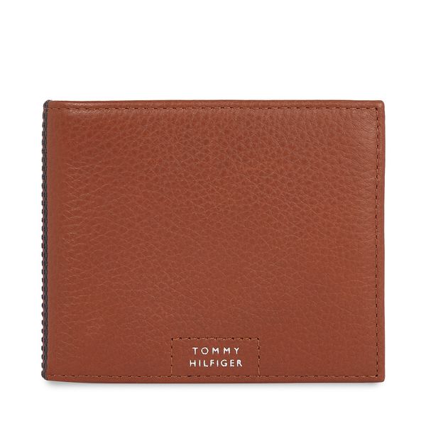 Tommy Hilfiger Голям мъжки портфейл Tommy Hilfiger Th Prem Leather Flap & Coin AM0AM12189 Warm Cognac GTY