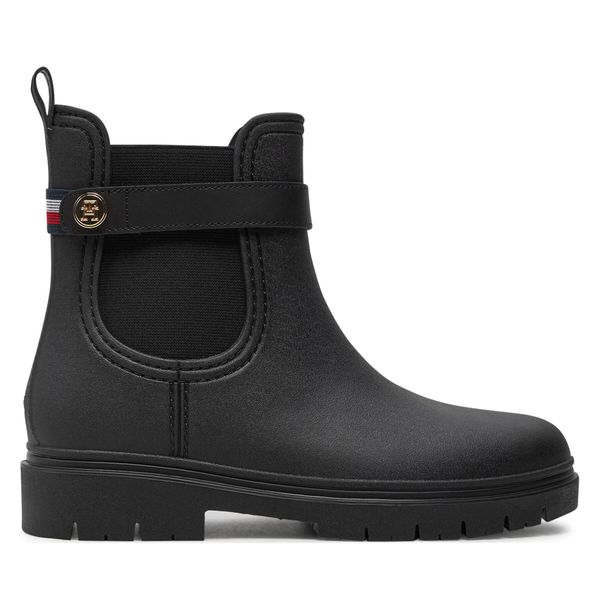 Tommy Hilfiger Гумени ботуши Tommy Hilfiger Th Stud Rubberised Rainboot FW0FW08168 Черен