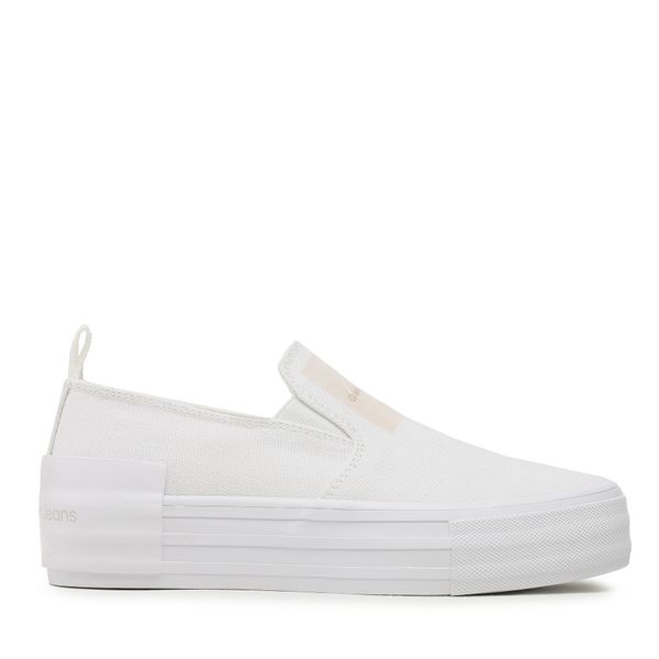Calvin Klein Jeans Гуменки Calvin Klein Jeans Bold Vulc Flatf Slipon Wn YW0YW01040 Бял