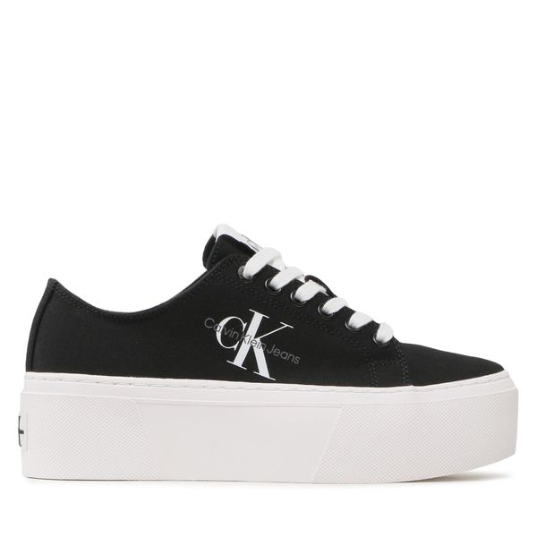 Calvin Klein Jeans Гуменки Calvin Klein Jeans Flatform+ Cupsole Low Txt YW0YW01033 Черен
