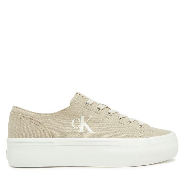 Calvin Klein Jeans Гуменки Calvin Klein Jeans Vulc Flatform Low Cv Mg YW0YW01763 Бежов