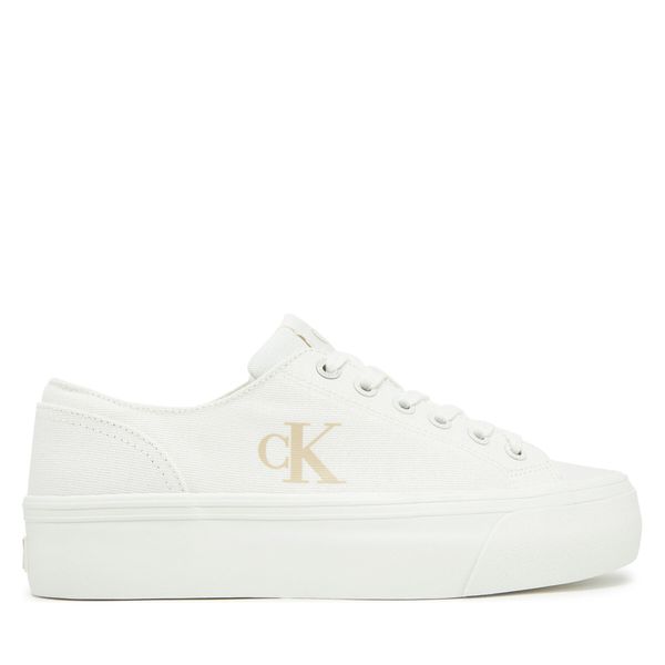 Calvin Klein Jeans Гуменки Calvin Klein Jeans Vulc Flatform Low Cv Mg YW0YW01763 Бял