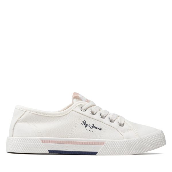 Pepe Jeans Гуменки Pepe Jeans Brady Girl Basic PGS30543 Бял