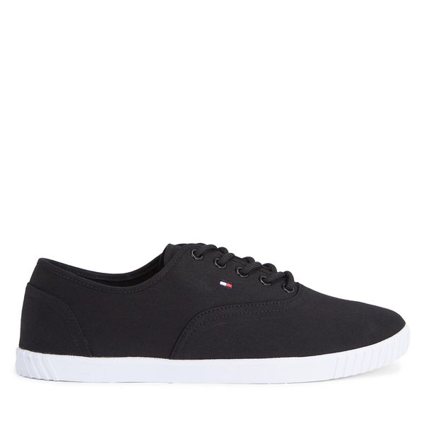Tommy Hilfiger Гуменки Tommy Hilfiger Canvas Lace Up Sneaker FW0FW07805 Черен