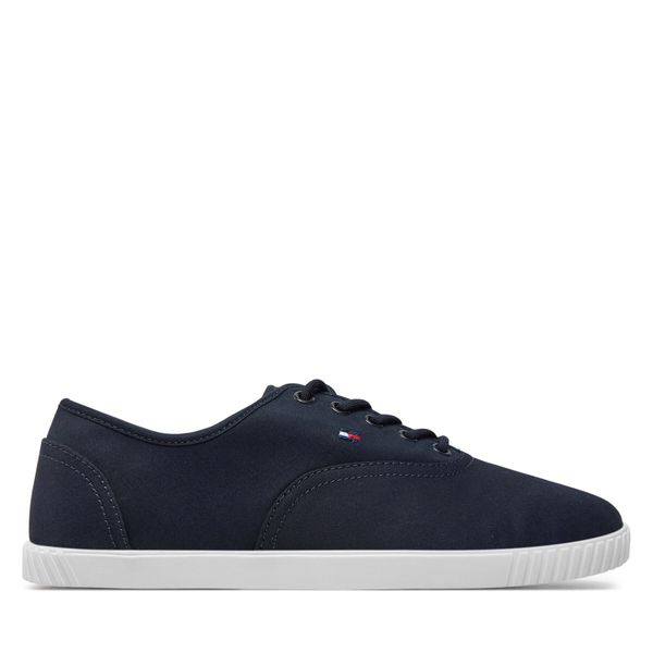 Tommy Hilfiger Гуменки Tommy Hilfiger Canvas Lace Up Sneaker FW0FW07805 Тъмносин