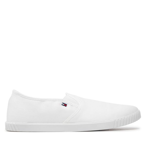 Tommy Hilfiger Гуменки Tommy Hilfiger Canvas Slip-On Sneaker FW0FW07806 Бял
