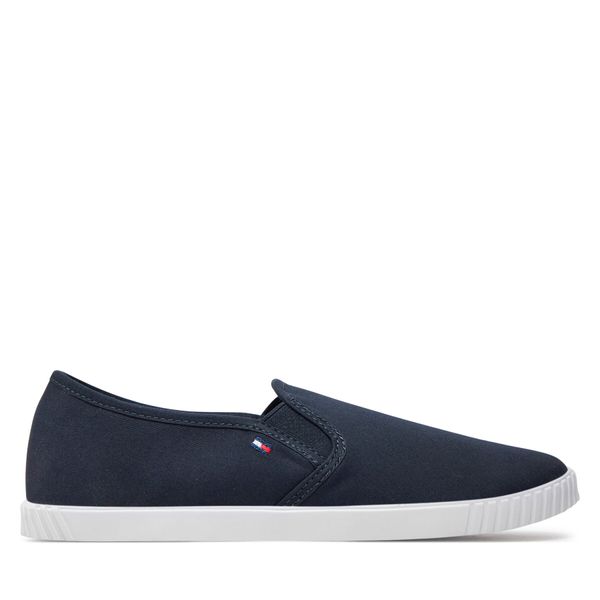 Tommy Hilfiger Гуменки Tommy Hilfiger Canvas Slip-On Sneaker FW0FW07806 Тъмносин