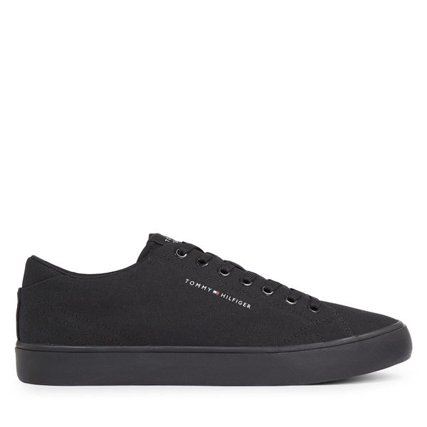 Tommy Hilfiger Гуменки Tommy Hilfiger Th Hi Vulc Low Canvas FM0FM04882 Черен