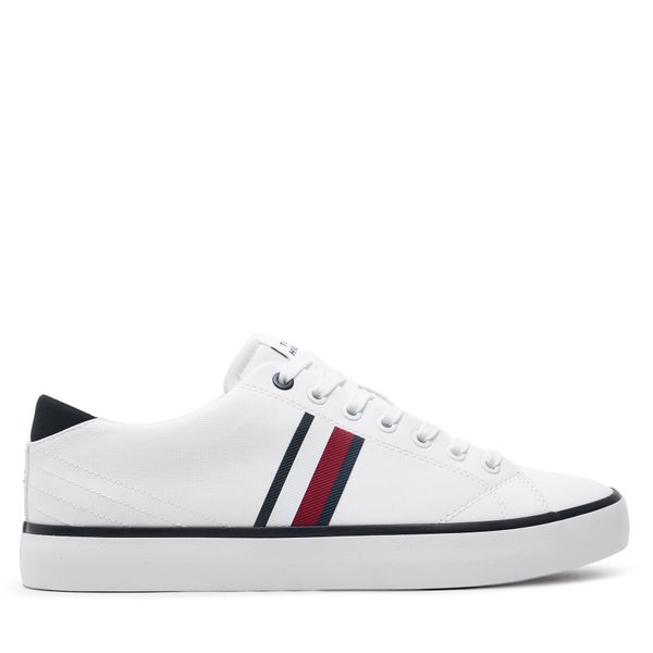 Tommy Hilfiger Гуменки Tommy Hilfiger Th Hi Vulc Low Stripes Mesh FM0FM04946 Бял