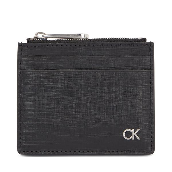 Calvin Klein Калъф за кредитни карти Calvin Klein Ck Must Cardholder W/Zip K50K510885 Ck Black Check BAX
