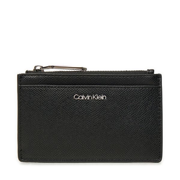 Calvin Klein Калъф за кредитни карти Calvin Klein Ck Must Cardholder W/Zip_Caviar K60K613071 Черен