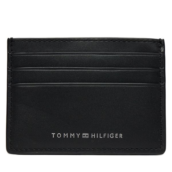 Tommy Hilfiger Калъф за кредитни карти Tommy Hilfiger Th Spw Leather Cc Holder AM0AM11845 Black BDS
