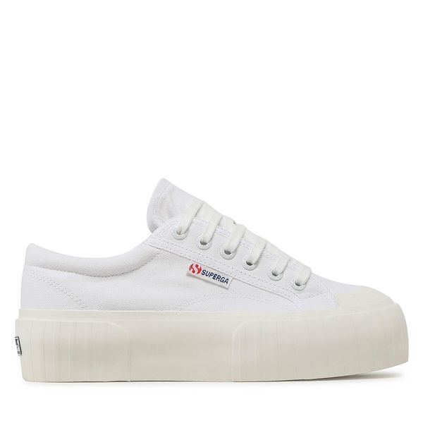Superga Кецове Superga Stripe Platform 2631 S5111SW Бял