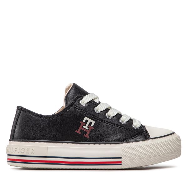 Tommy Hilfiger Кецове Tommy Hilfiger Low Cut Lace-Up Sneaker T3A9-32287-1355 m Black 999