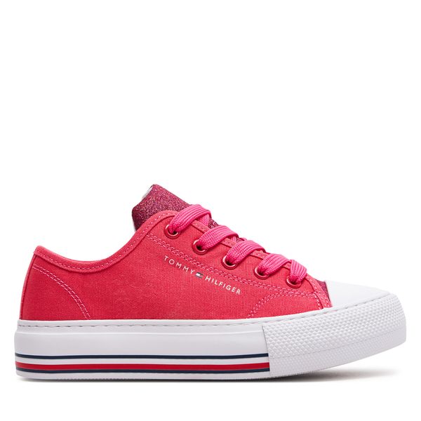 Tommy Hilfiger Кецове Tommy Hilfiger Low Cut Lace-Up Sneaker T3A9-33185-1687 M Magenta 385