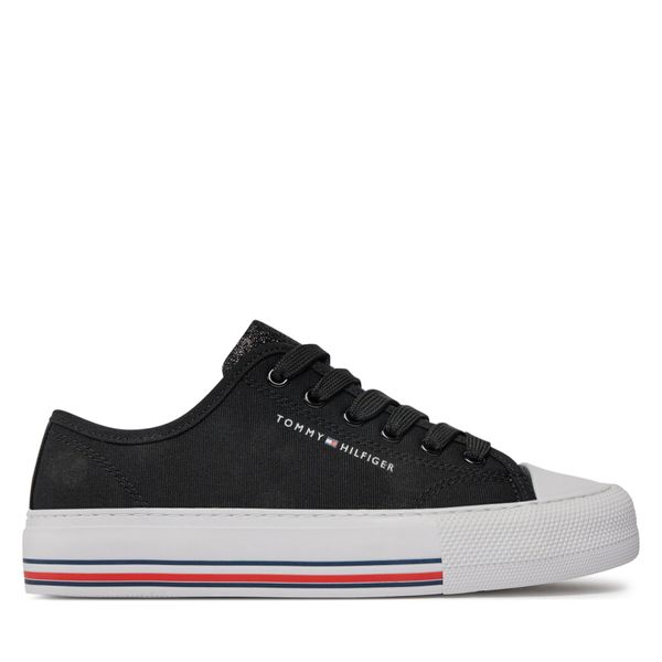 Tommy Hilfiger Кецове Tommy Hilfiger Low Cut Lace-Up Sneaker T3A9-33185-1687 S Черен