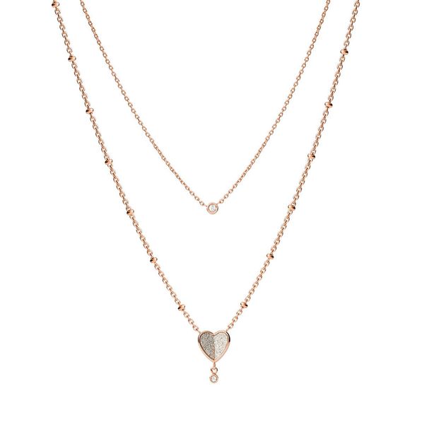 Fossil Колие Fossil Flutter Hearts JF03648791 Златист