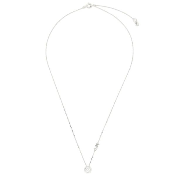 Michael Kors Колие Michael Kors Pave Halo Necklace MKC1208AN040 Сребрист