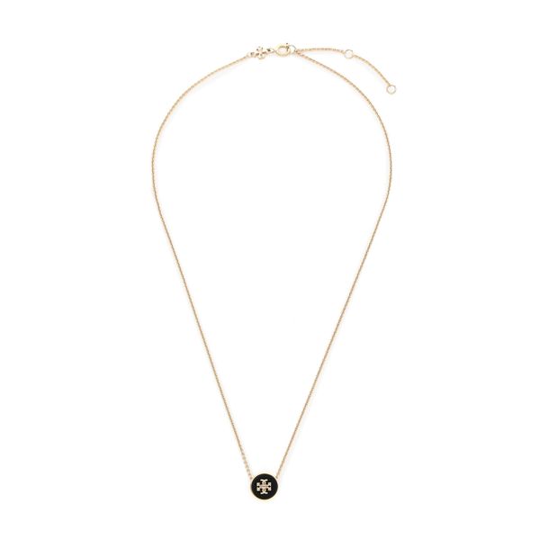 Tory Burch Колие Tory Burch Kira Enamel Pendant Necklace 90549 Златист